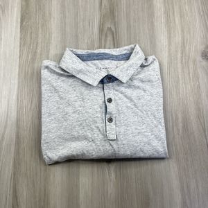 Robert Barakett Polo Shirt Mens XL Gray Heathered Short Sleeve Cotton Casual